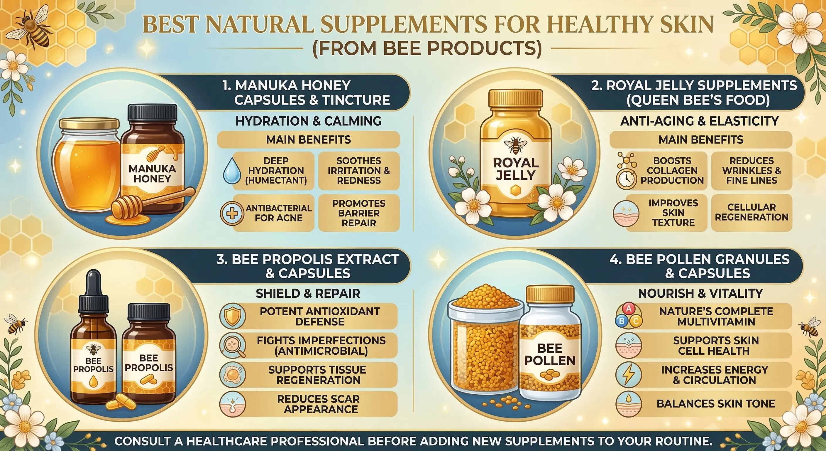 Best Natural Supplements for Healthy Skin (From Bee Products)